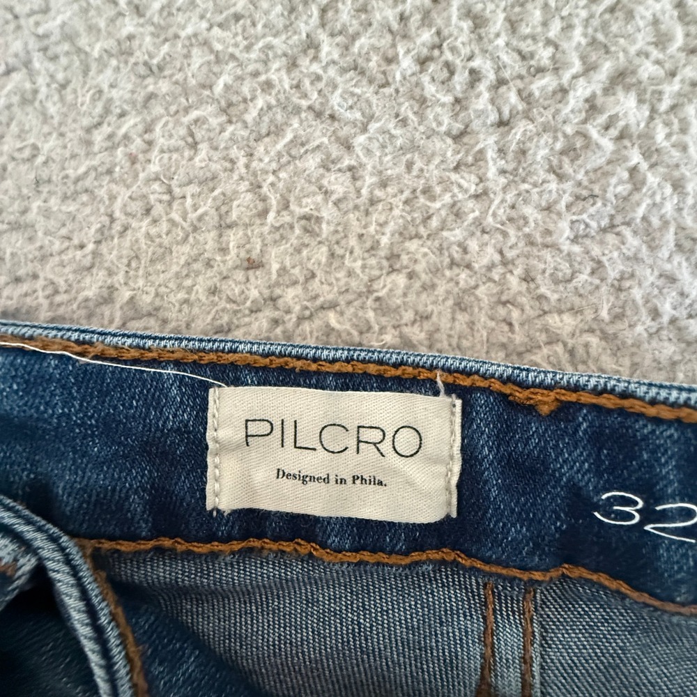 Pilcro Curvy Rylan Relaxed High-Rise Flare Jeans Sz 32 Outer Pockets - Picture 4 of 11